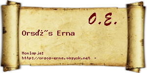 Orsós Erna névjegykártya