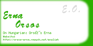 erna orsos business card