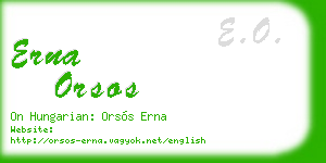 erna orsos business card
